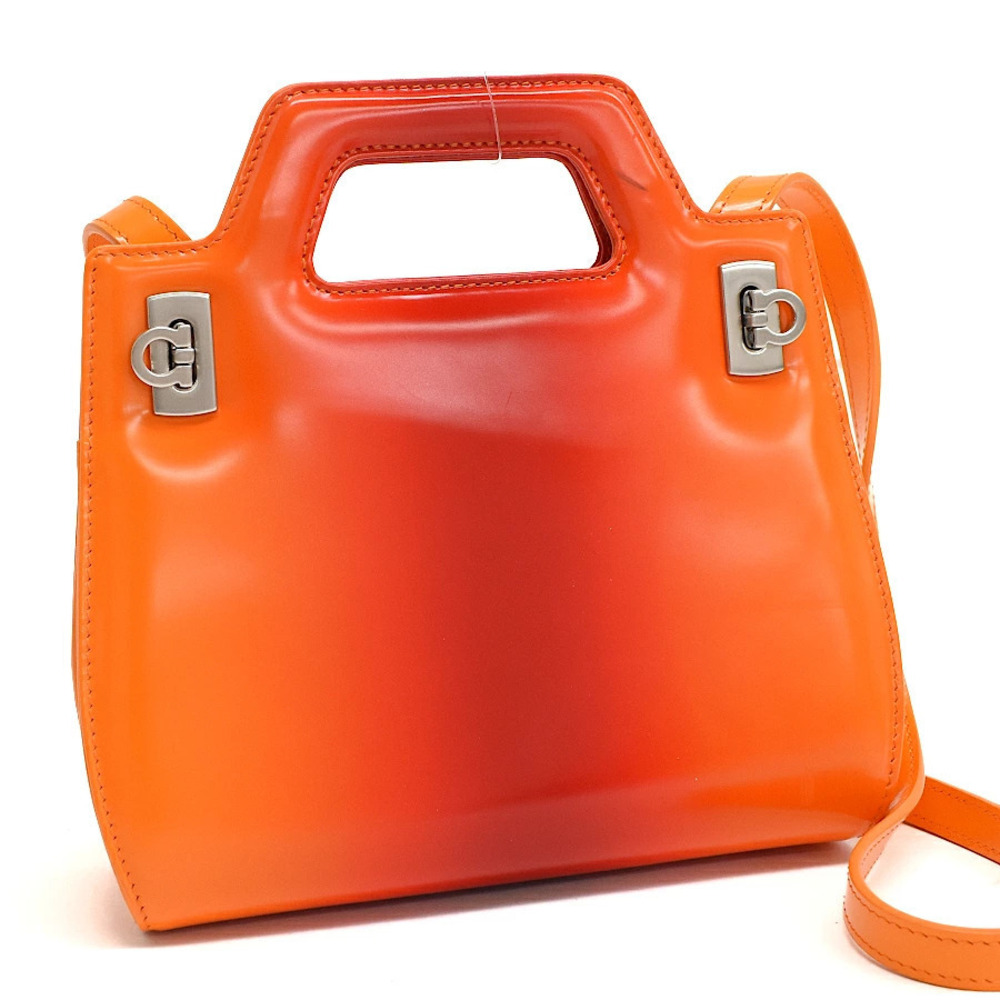 Salvatore Ferragamo Shoulder Bag Wanda Orange x Red Gancini